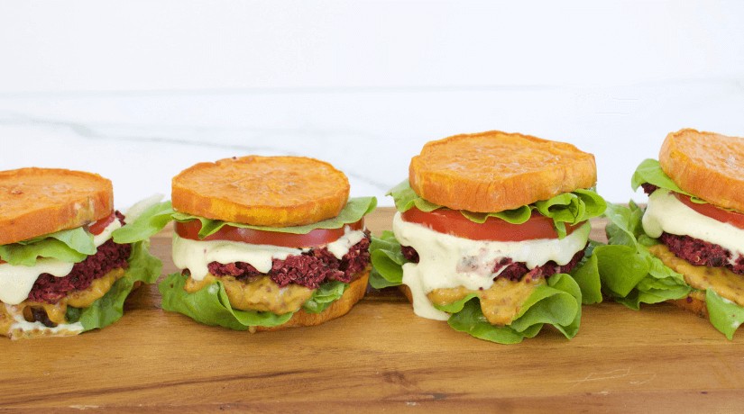 Beetroot & Blackbean burgers