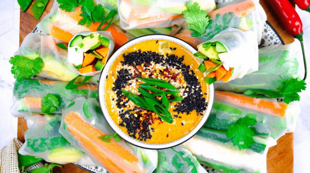 Rice Paper Rolls Satay Sauce